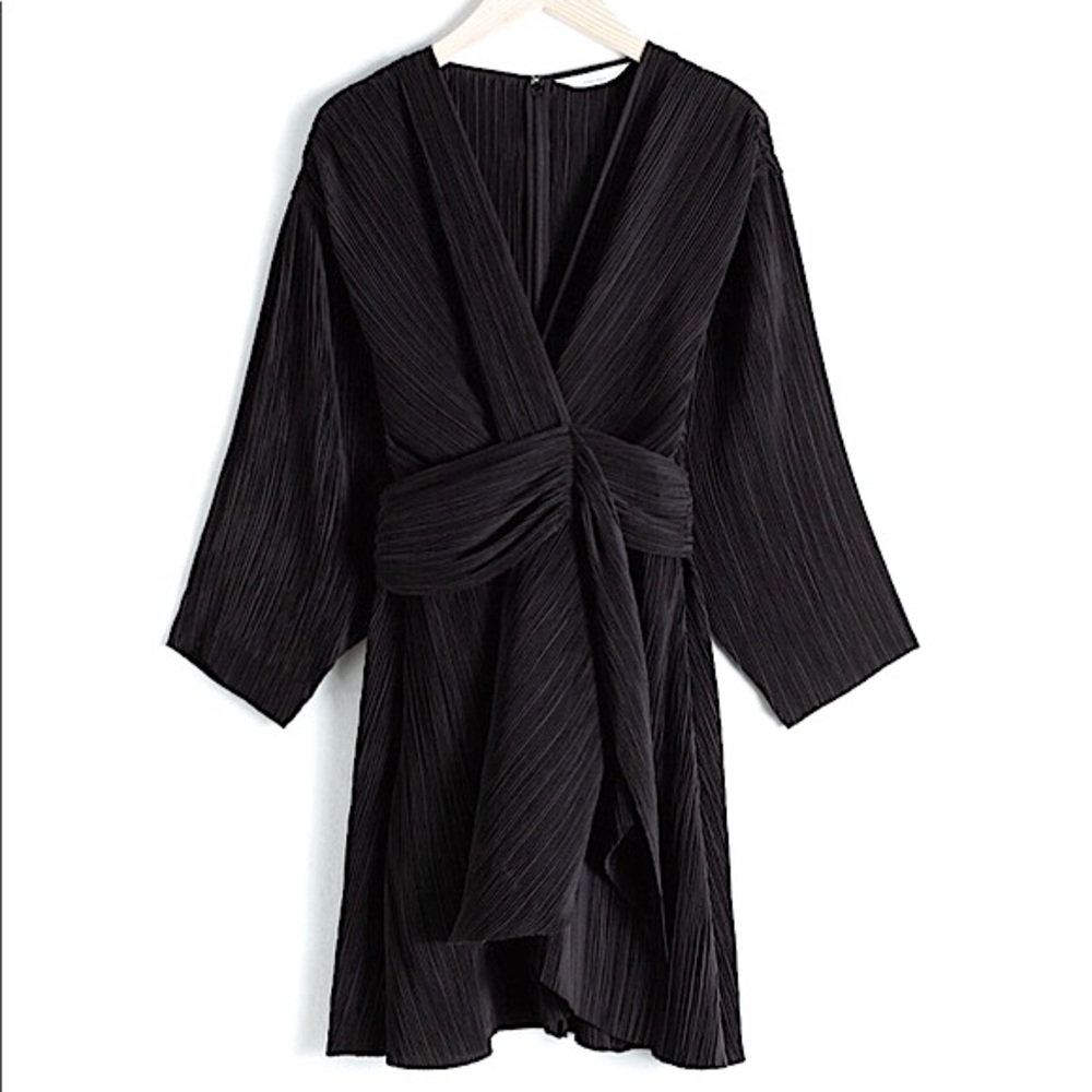 NWT & Other Stories Plissé Dress-Black Size 4